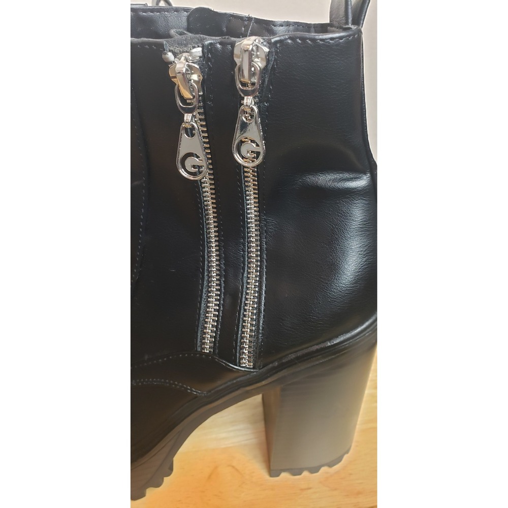 GBG Los Angeles Black Platform Combat Boots Chunky Block Heel Womens 9.5M - Picture 4 of 11
